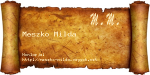 Meszko Milda névjegykártya